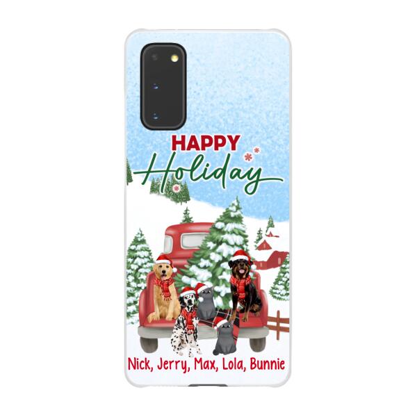 Personalized Phone Case - Christmas Truck Pets Custom Gift For Dogs Lover Cats Lover