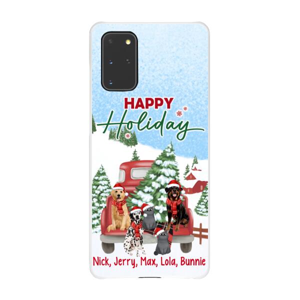 Personalized Phone Case - Christmas Truck Pets Custom Gift For Dogs Lover Cats Lover