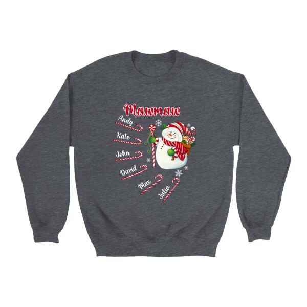 Grandma's Candy Cane - Christmas Personalized Gifts Custom Shirt for Grandkids for Grandma