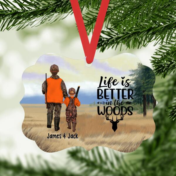 Personalized Ornament, Hunting Partners, Hunting Couple Friends And With Kids, Gift For Hunters