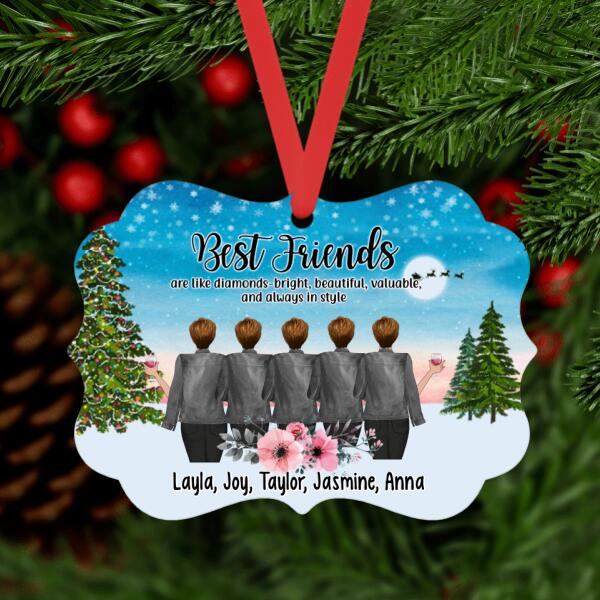 Personalized Ornament, Up To 5 Girls, Best Friends Are Like Diamonds, Gift For Christmas, Sisters, Best Friends