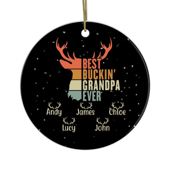 Best Buckin' Dad Grandpa Ever - Personalized Gifts Custom Hunter's Ornament for Grandpa or Dad, Hunters