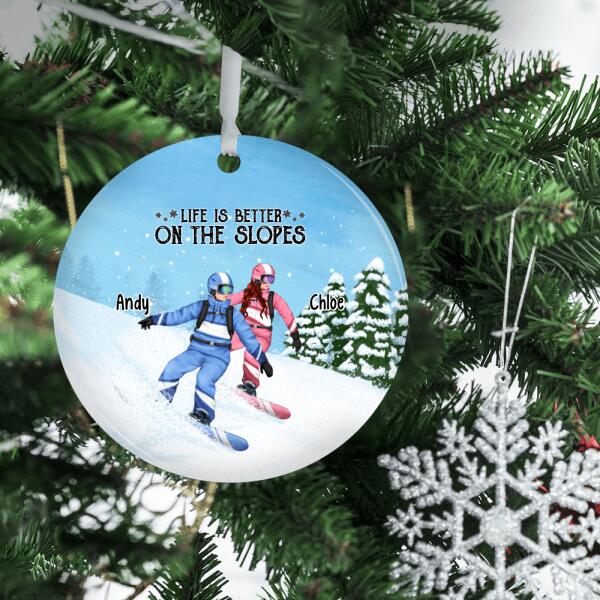 Personalized Ornament, Snowboarding Partners And Solo, Gift For Couple, Friends And Snowboarders