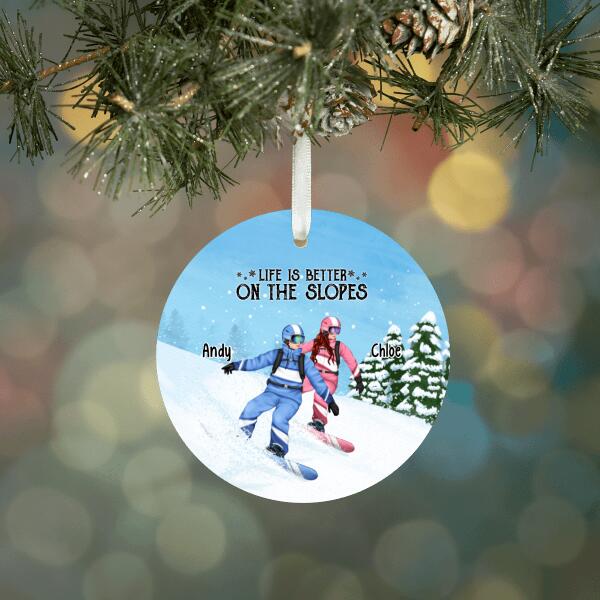 Personalized Ornament, Snowboarding Partners And Solo, Gift For Couple, Friends And Snowboarders