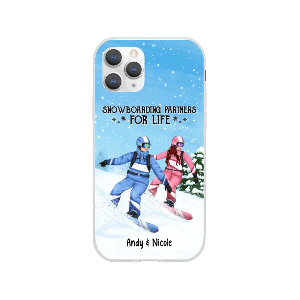 Personalized Phone Case, Snowboarding Partners And Solo, Gift For Couple, Friends And Snowboarders
