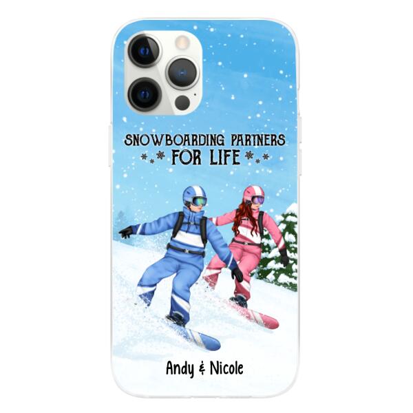 Personalized Phone Case, Snowboarding Partners And Solo, Gift For Couple, Friends And Snowboarders