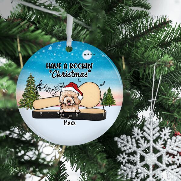 Personalized Ornament, Up to 6 Dogs, Guitar Partners For Life, Christmas Gift For Guitarists And Dog Lovers