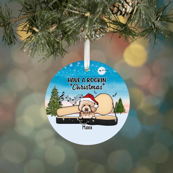 Personalized Ornament, Up to 6 Dogs, Guitar Partners For Life, Christmas Gift For Guitarists And Dog Lovers