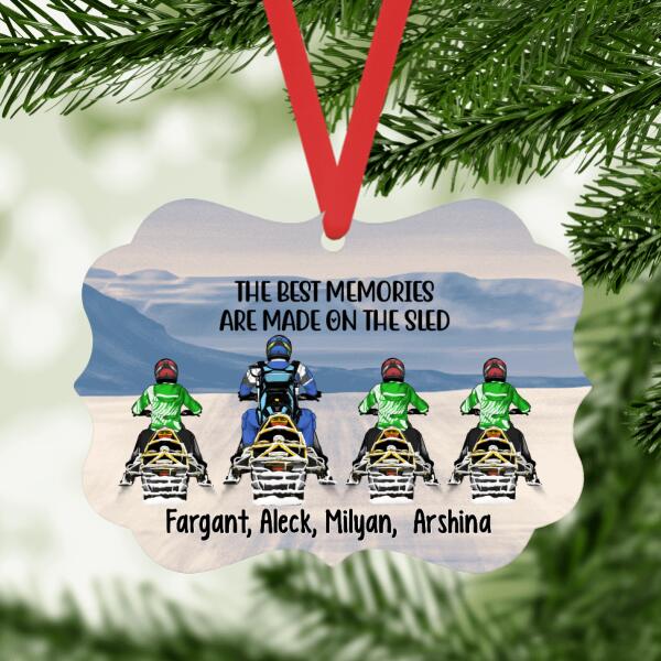 Personalized Ornament, Snowmobiling Man/Woman And Kids, Gifts for Family And Snowmobilers