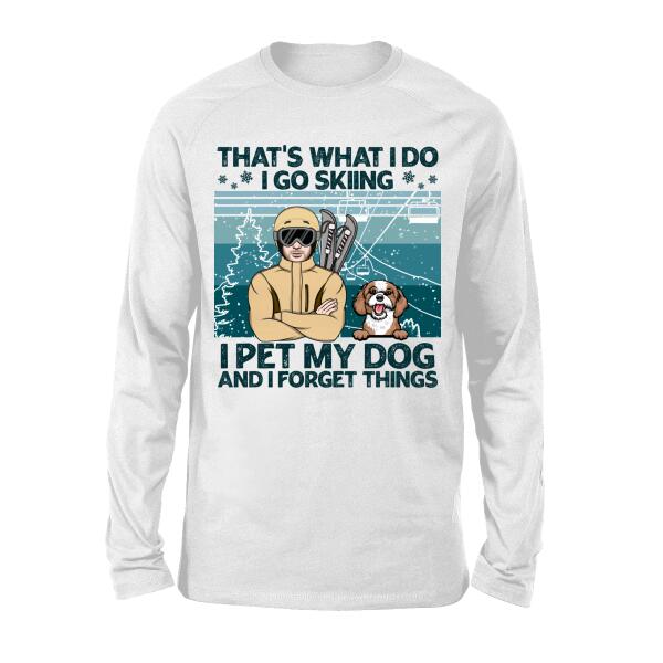 Personalized Shirt, Dogs Solve Most Of My Problems, Skiing Solves The Rest, Skiing Man With Dogs, Gift For Skiing, Dog Lover