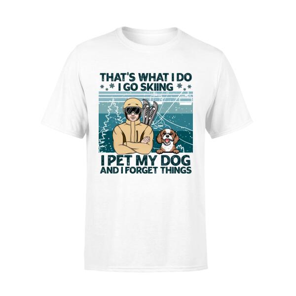 Personalized Shirt, Dogs Solve Most Of My Problems, Skiing Solves The Rest, Skiing Man With Dogs, Gift For Skiing, Dog Lover