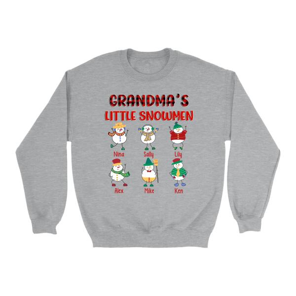 Grandma's Little Snowmen - Christmas Personalized Gifts Custom Shirt for Grandma