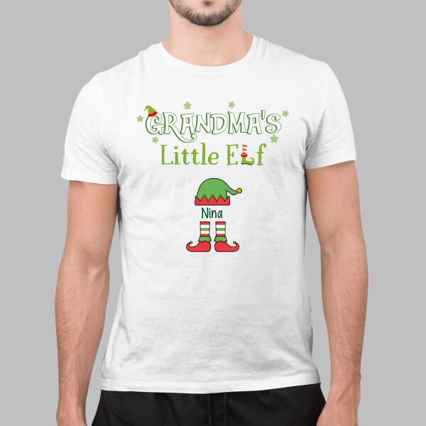 Grandma's Little Elf - Christmas Personalized Gifts Custom Shirt for Grandma