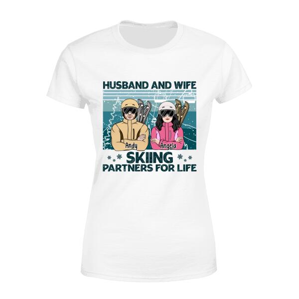 Skiing Partners for Life - Personalized Gifts Custom Skiing Shirt for Couples, Skiing Lovers