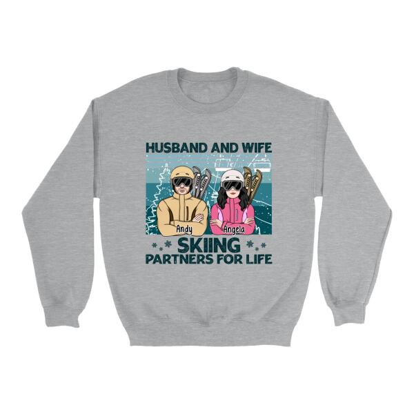 Skiing Partners for Life - Personalized Gifts Custom Skiing Shirt for Couples, Skiing Lovers