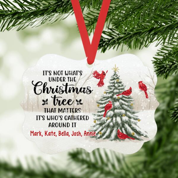 Personalized Ornament, It's Not What Under The Christmas Tree That's Matters Who's Around It, Christmas Gift For Family
