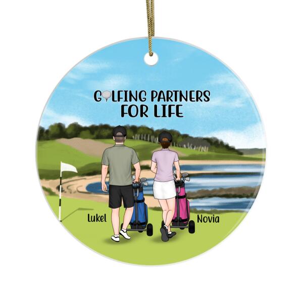 Personalized Ornament, Golf Pushing Cart Partners - Couple And Friends, Gift For Christmas