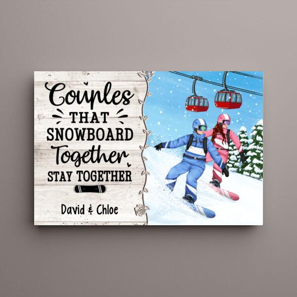 Personalized Canvas, Snowboarding Partners For Life, Couple & Friends, Gift For Snowboarders