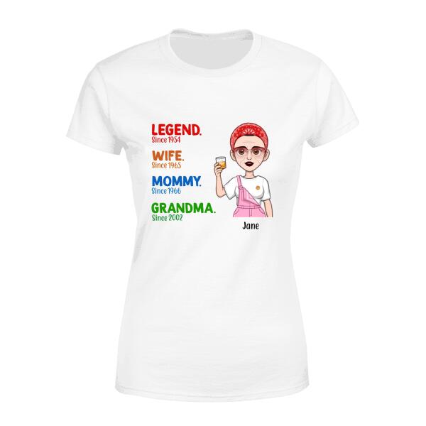 Legend Wife Mommy Grandma - Personalized Gifts Custom Shirt for Grandma and Mom