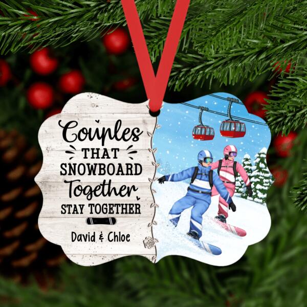 Personalized Ornament, Snowboarding Partners For Life, Couple & Friends, Gift For Snowboarders