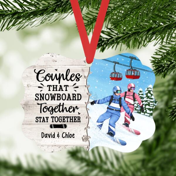 Personalized Ornament, Snowboarding Partners For Life, Couple & Friends, Gift For Snowboarders