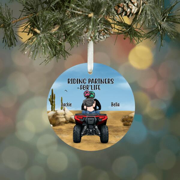 Personalized Ornament, All-Terrain Vehicle Riding Partners, Gift for ATV Quad Bike Couples