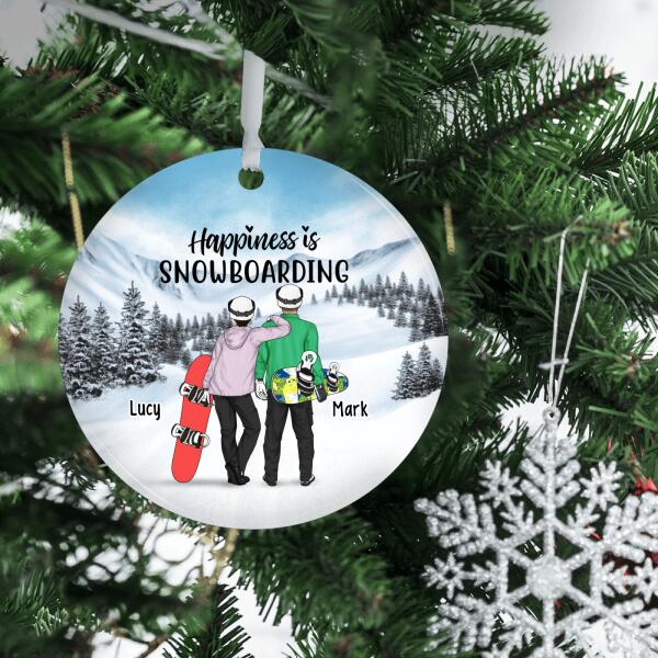Personalized Ornament, Snowboarding Couple and Friends, Gift for Snowboarding Lovers