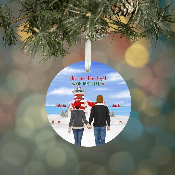 You Are the Light of My Life - Christmas Personalized Gifts Custom Ornament for Couples