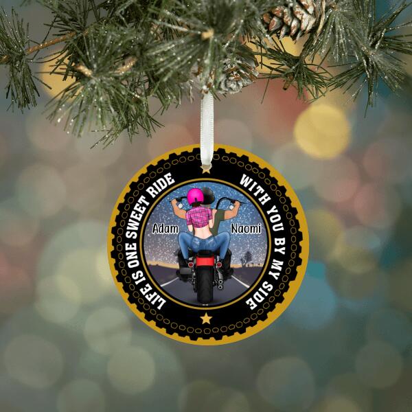 Personalized Ornament - Life Is One Sweet Ride Biker Couple Goals Custom Gift For Motorcycle Lovers