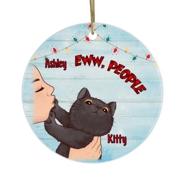 Personalized Ornament, Cat No Kisses, Christmas Gift For Cat Lovers