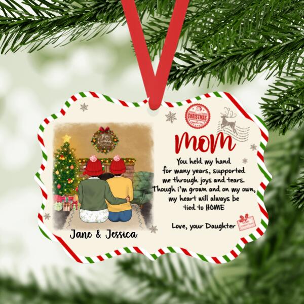 Letter to Mom and Dad from Daughter - Christmas Personalized Gifts Custom  Ornament for Family for Mom