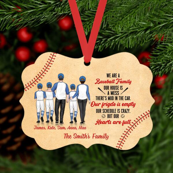 Personalized Ornament, Up To 3 Kids, Gift For Family, Baseball Fans, We Are A Baseball Family