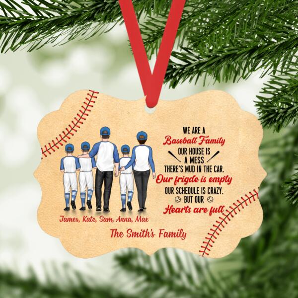 Personalized Ornament, Up To 3 Kids, Gift For Family, Baseball Fans, We Are A Baseball Family