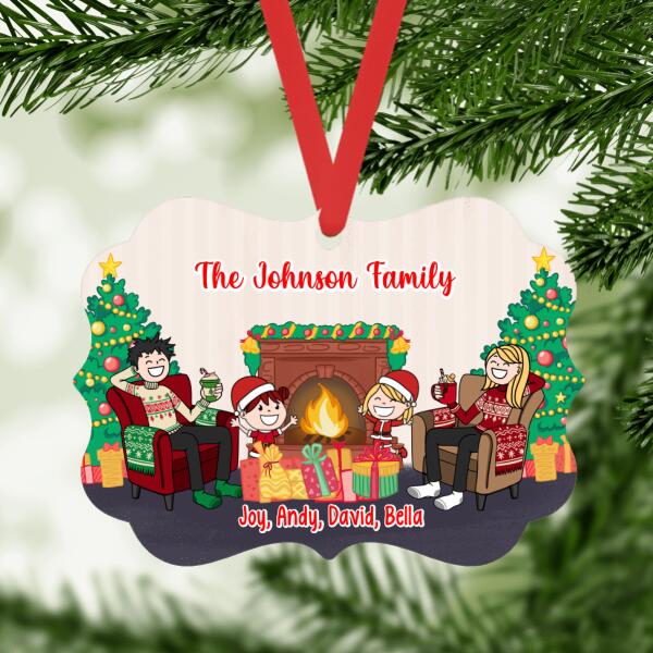 Personalized Ornament, Custom Family Ornament, Family With Kids Ornament