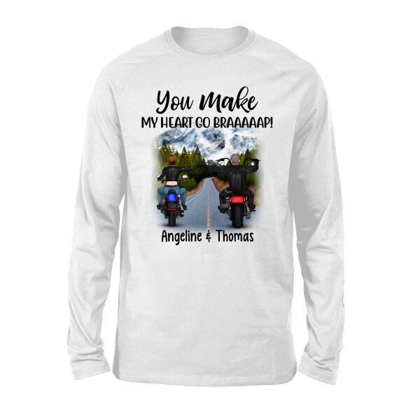 Personalized Shirt, Riding Side By Side - Motorcycle Couple And Friends, Gifts For Motorcycle Lovers