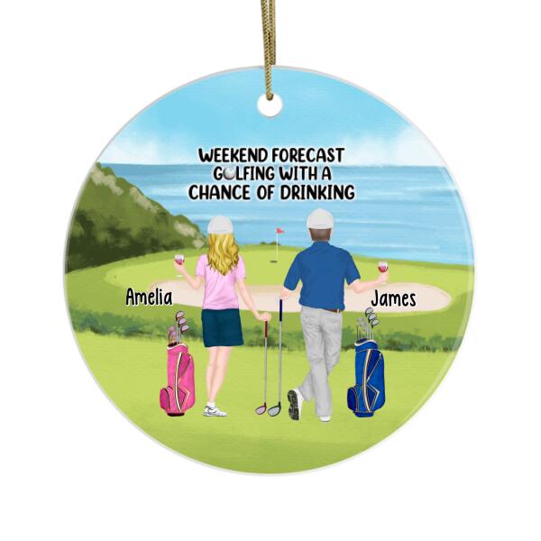 Personalized Ornament, Golf Drinking Couple And Friends Gift, Christmas Gift For Golfers