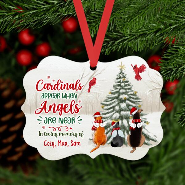 Personalized Ornament, Cardinals Appear When Angels Are Near, Memorial Gift For Pet Loss, Christmas Gift For Dog, Cat Lover