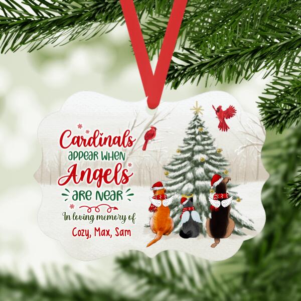 Personalized Ornament, Cardinals Appear When Angels Are Near, Memorial Gift For Pet Loss, Christmas Gift For Dog, Cat Lover