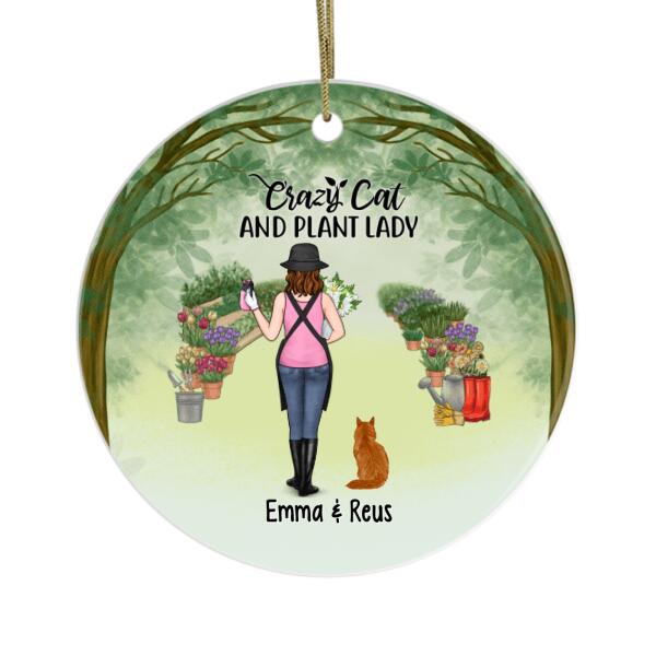 Personalized Ornament, Life Is Better With Plants And Cats, Christmas Gift For Gardeners And Cat Lovers