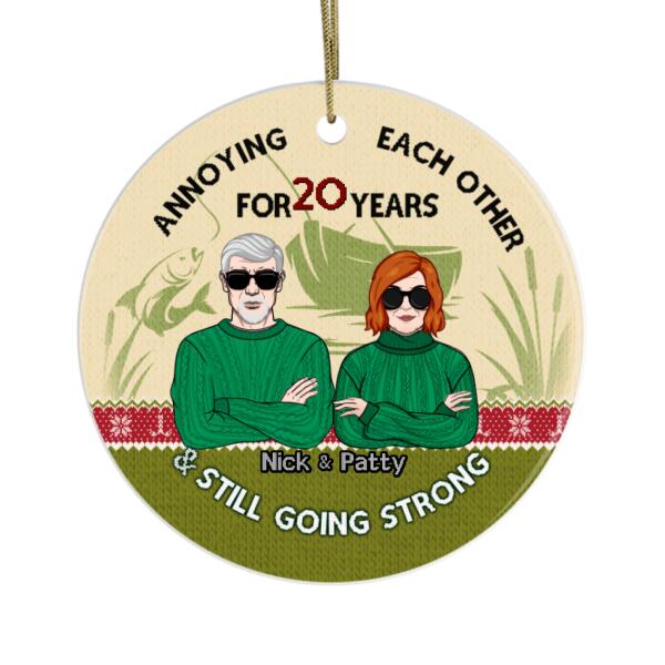 Personalized Ornament, Anniversary Gift For Fishing Couple, Annoying Each Other And Still Going Strong
