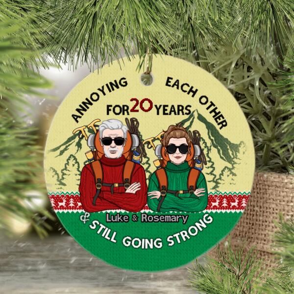 Personalized Ornament, Anniversary Gift For Hiking Couple, Annoying Each Other And Still Going Strong