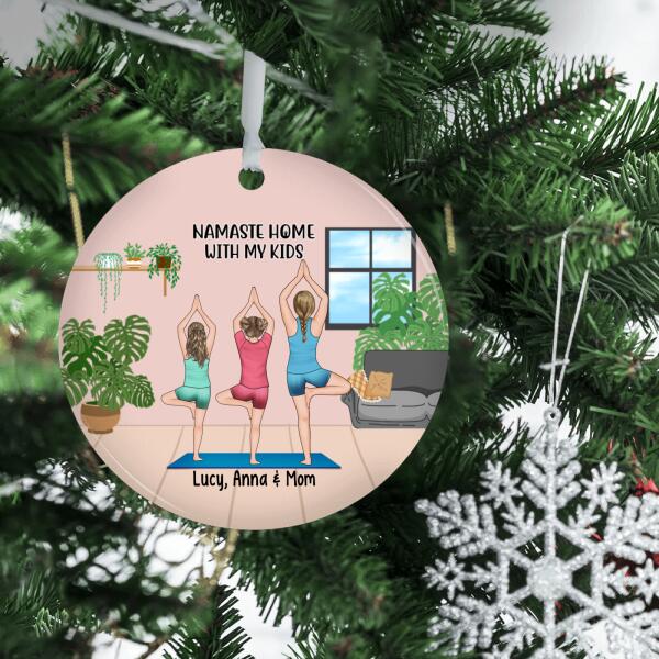 Namaste Home With My Kids - Personalized Gifts For Custom Yoga Ornament For Kids And Mom, Yoga Lovers
