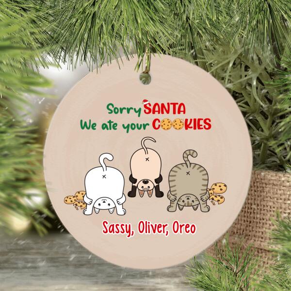 Personalized Ornament, Sorry Santa, We Ate Your Cookies, Christmas Gift For Cat Lovers, Whole Family