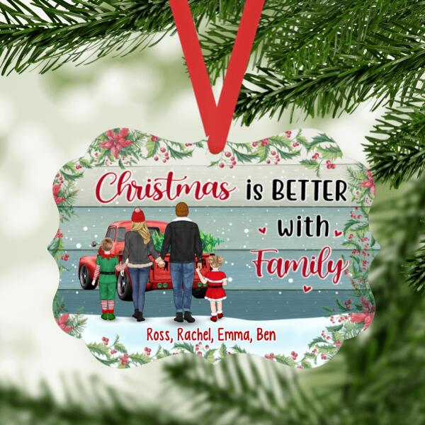 Personalized Ornament, Gift For Family And Friends, Up To 2 Kids, Christmas Is Better With Family