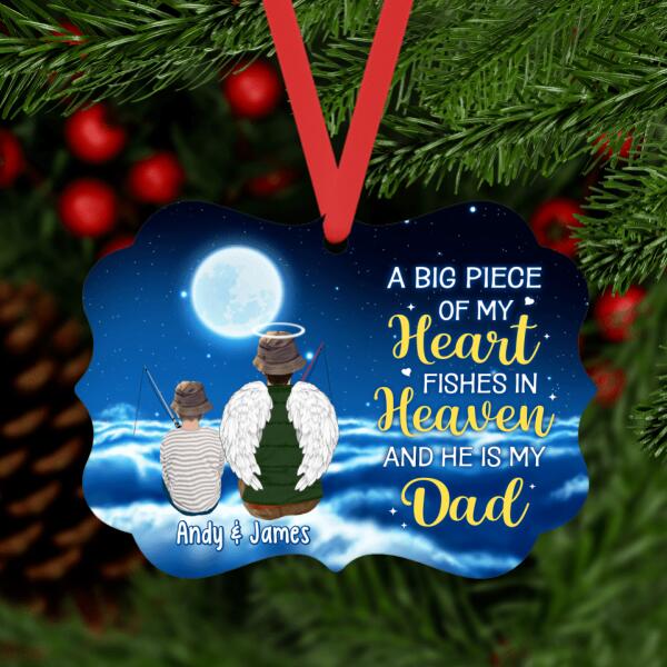 Heart in Heaven Dad - Christmas Personalized Gifts Custom Memorial Ornament for Dad, Memorial Gifts