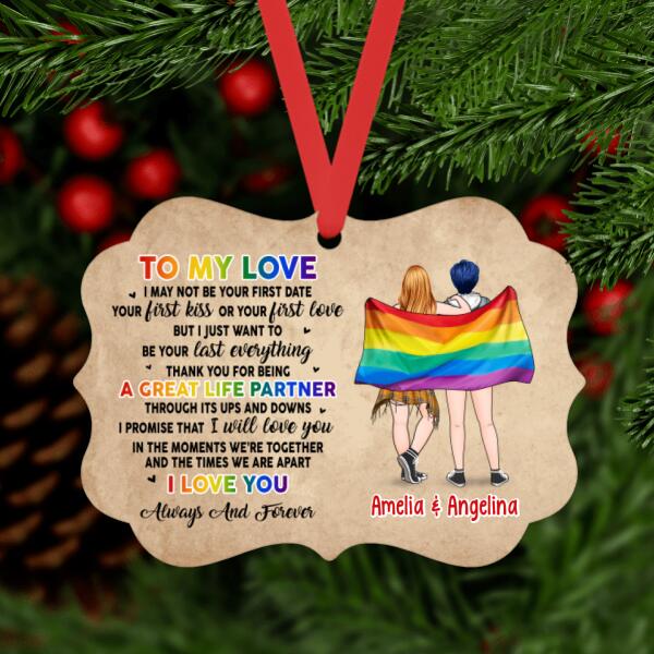 Personalized Ornament, To My Love, Gift For Her, Gift For Him, Christmas Gift For LGBT Couple