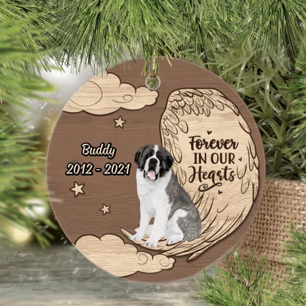 Personalized Ornament, Memorial Gift For Loss Of Dog, Dog Memorial Gift, Forever In Our Hearts