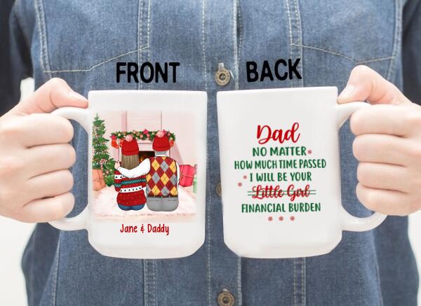 Dad and Daughters - Christmas Personalized Gifts Custom Mug for Dad