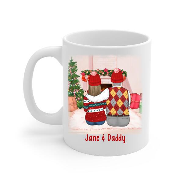 Dad and Daughters - Christmas Personalized Gifts Custom Mug for Dad