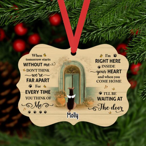 Personalized Ornament, Waiting At The Door, Memorial Gift For Dog Loss, Christmas Gift For Dog Lover, Family
